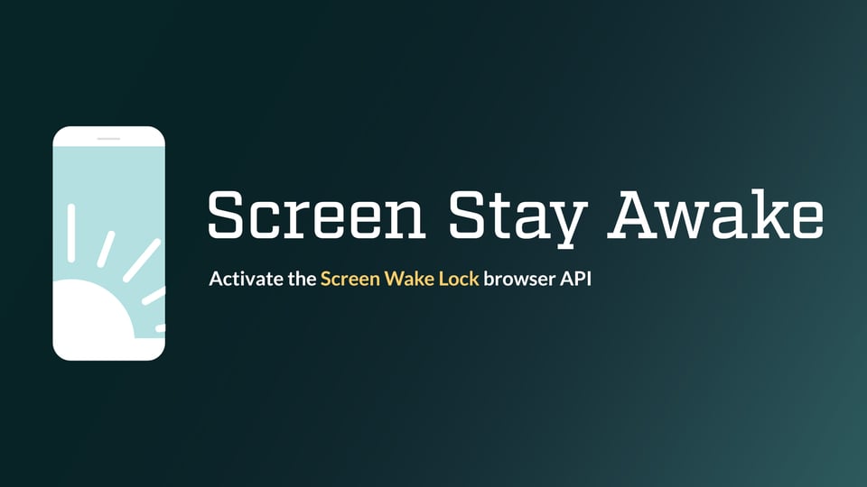 Screen Stay Awake WordPress Plugin