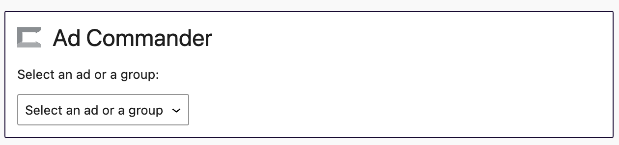 Ad or group WordPress block