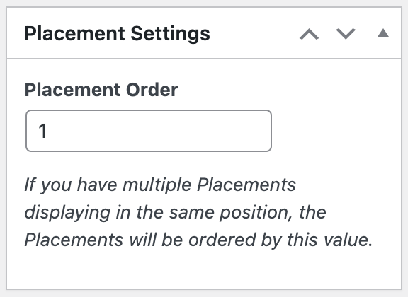 Placement order setting