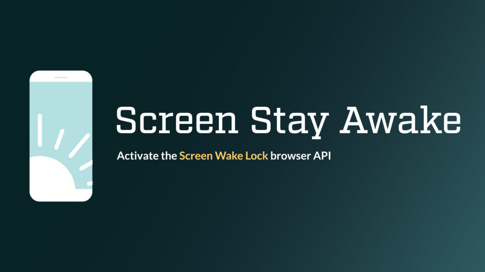 Screen Stay Awake WordPress Plugin